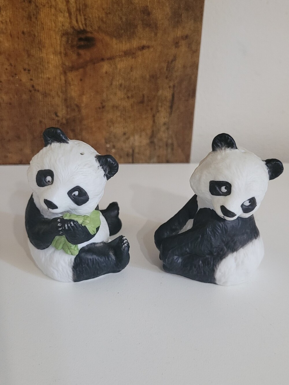 Vintage 1987 Franklin Mint Panda Bear Salt And Pepper Shakers